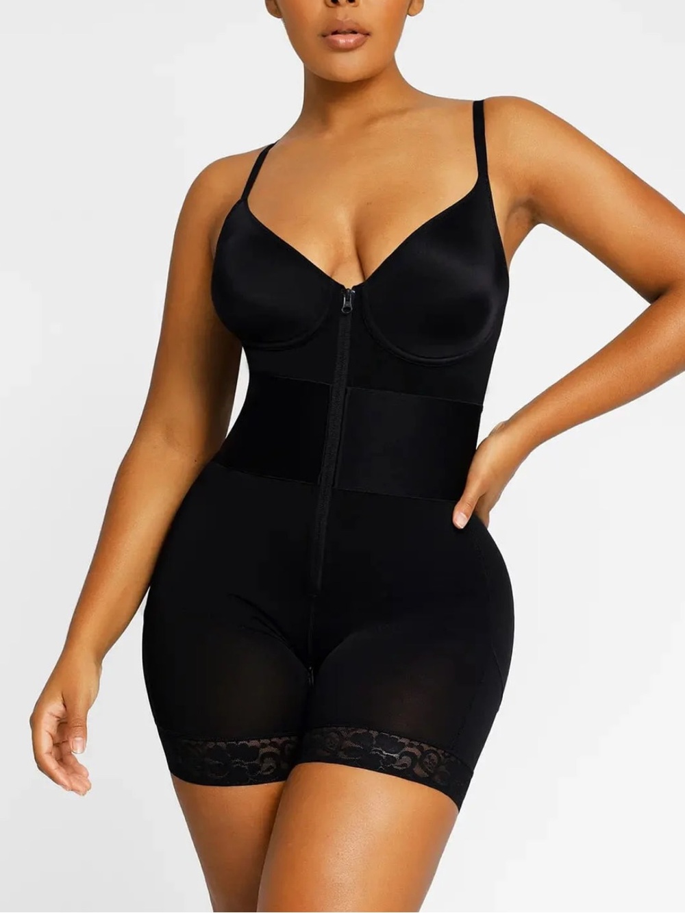 NWT Shapellx Plus size (4x) Women’s Black Shapewear Bodysuit with Lace Trim